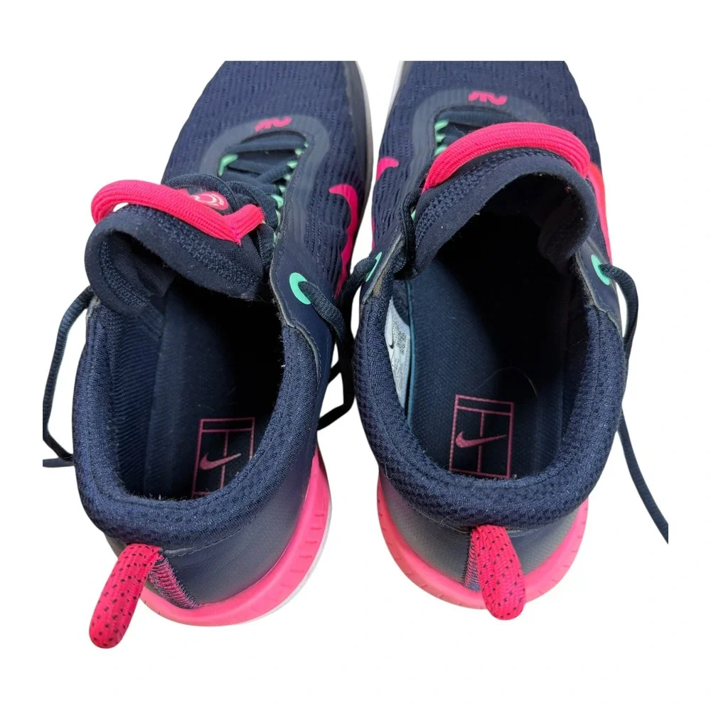 Nike Court Air Zoom NXT Mens Size 10 Navy Blue Pink Pickleball Tennis Shoe